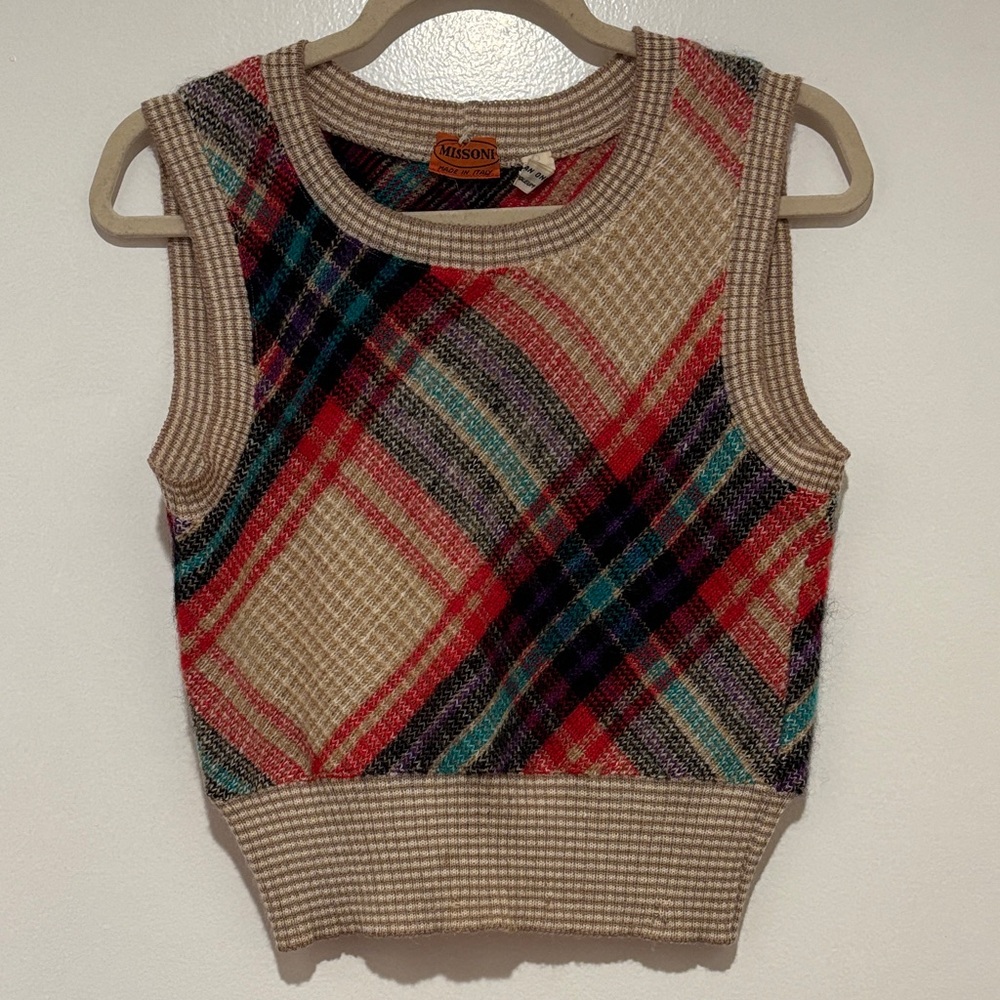 Missoni Plaid Knit Vest